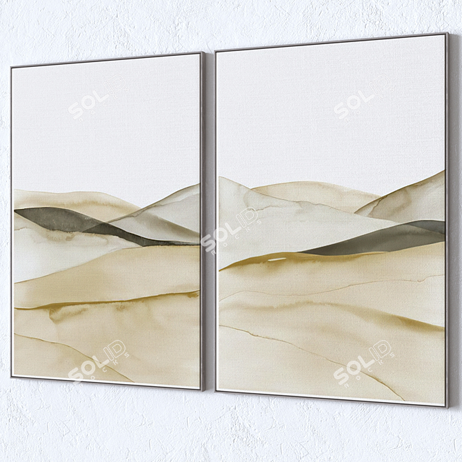 Modern Wall Paintings Set 3DsMax 3D model image 3