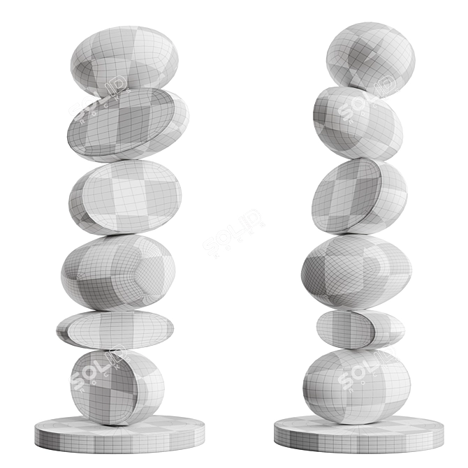 Modern Minimalist Totem Sculpture 3D model image 7