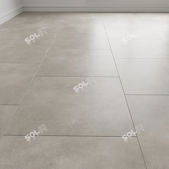 Taupe Ceramic Floor Tiles - Pack 3D model image 1