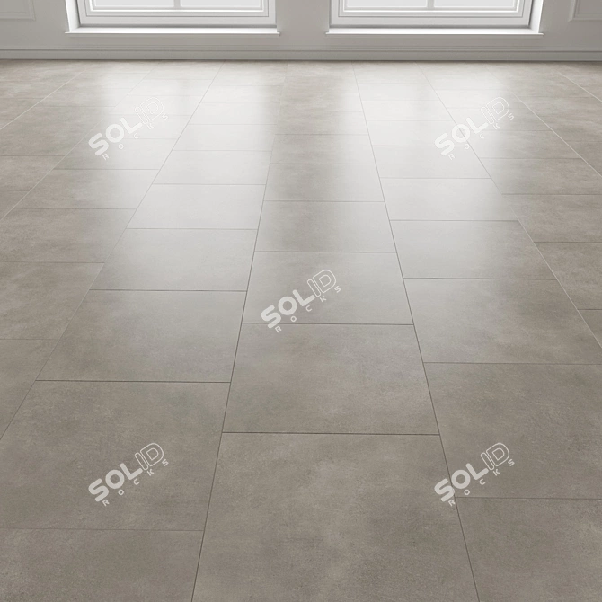 Taupe Ceramic Floor Tiles - Pack 3D model image 2