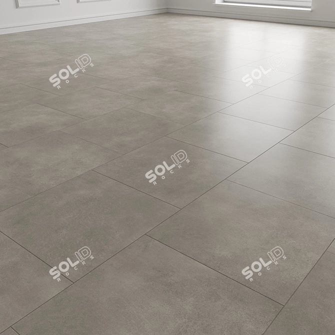 Taupe Ceramic Floor Tiles - Pack 3D model image 3