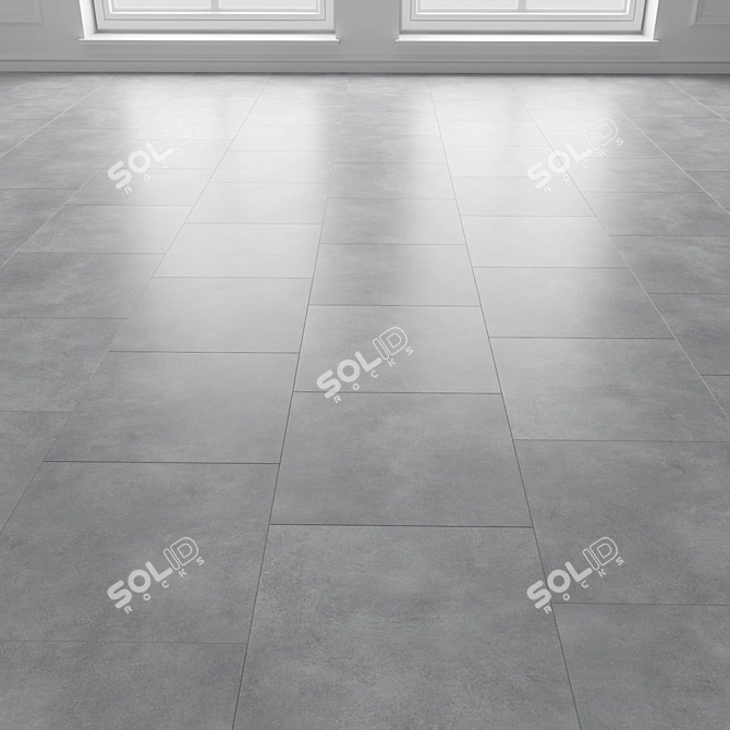 Premium Slate Grey Floor Tiles 3D model image 2