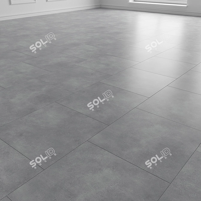 Premium Slate Grey Floor Tiles 3D model image 3