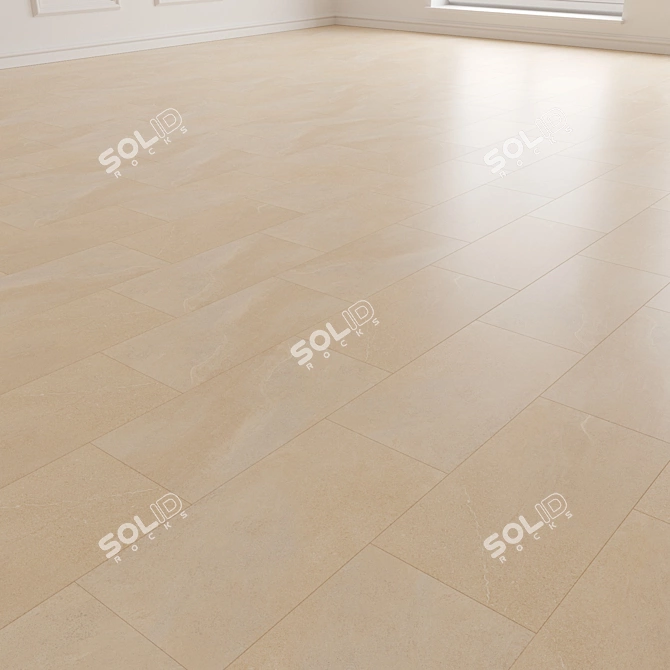 Stone-Look Ceramic Floor Tile 3D model image 2