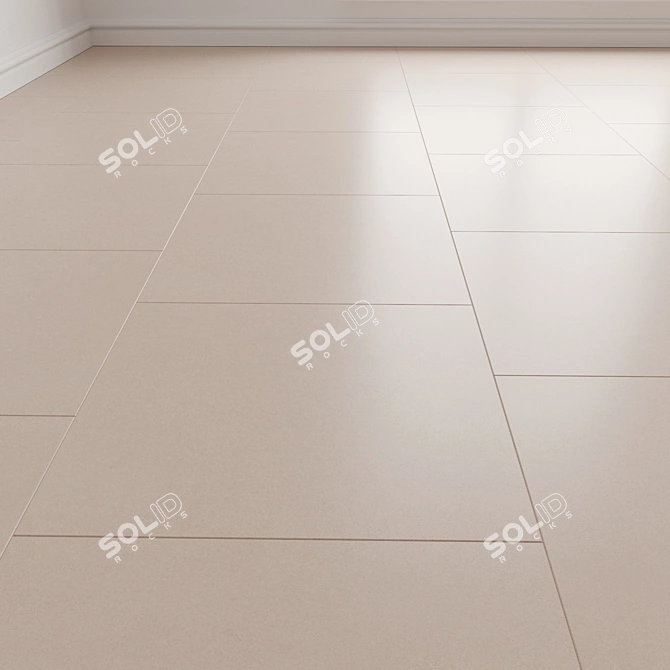 Urban Street Beige Floor Tiles 3D model image 1