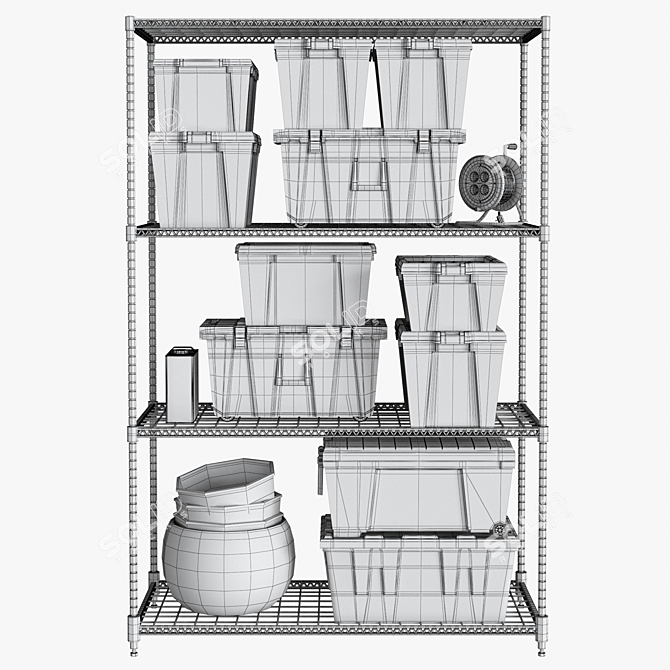 Garage Storage Shelf Kit 3D model image 7