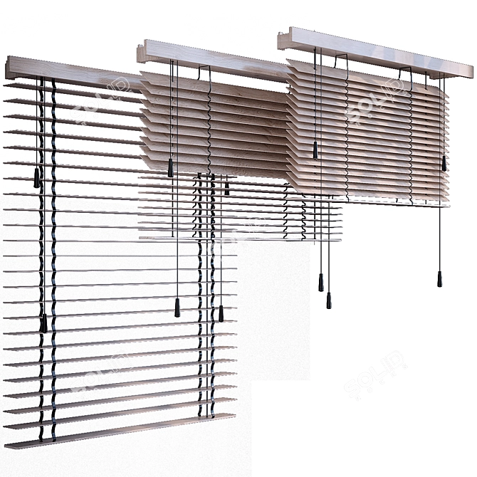 15 F9 Blinds: Stylish Zhaluzi 3D model image 4