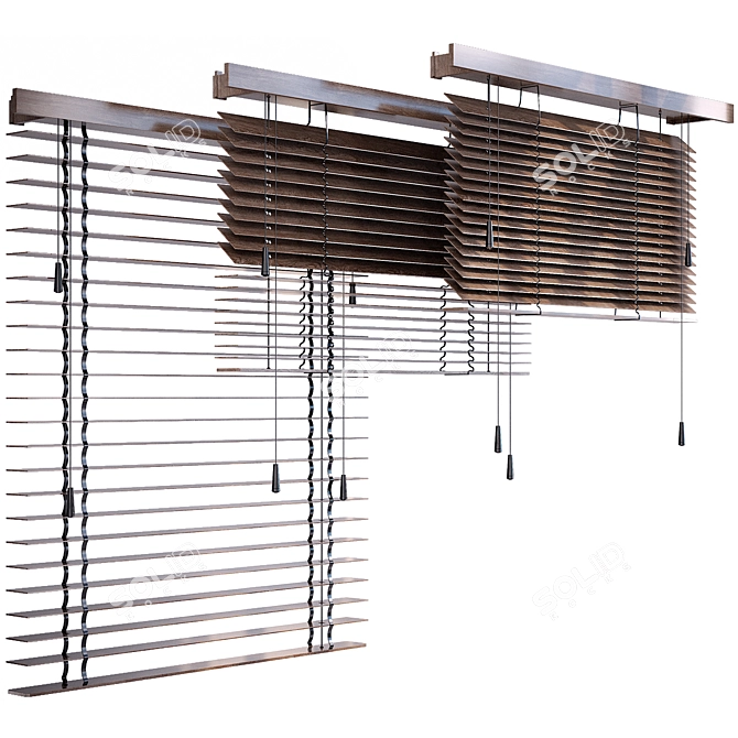 15 F9 Blinds: Stylish Zhaluzi 3D model image 10