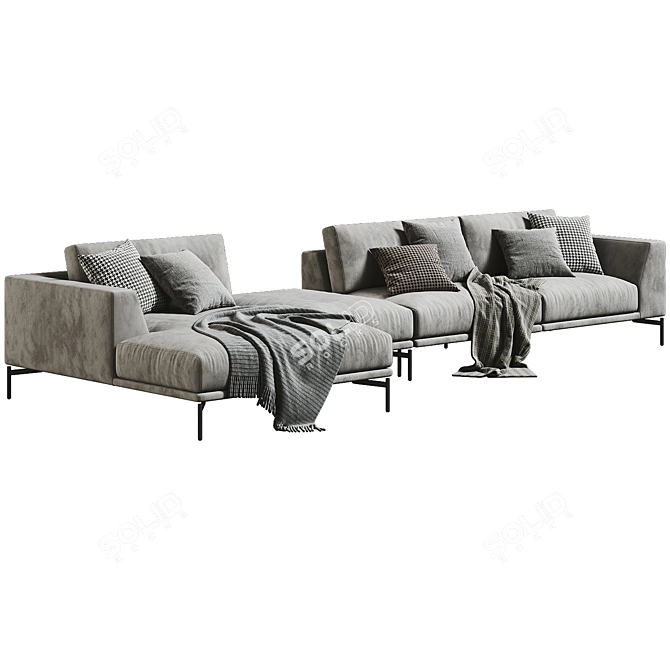 Luxurious Arflex Chaise Longue Sofa 3D model image 2