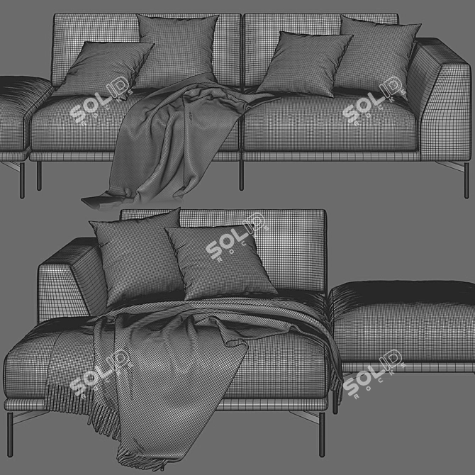 Luxurious Arflex Chaise Longue Sofa 3D model image 4