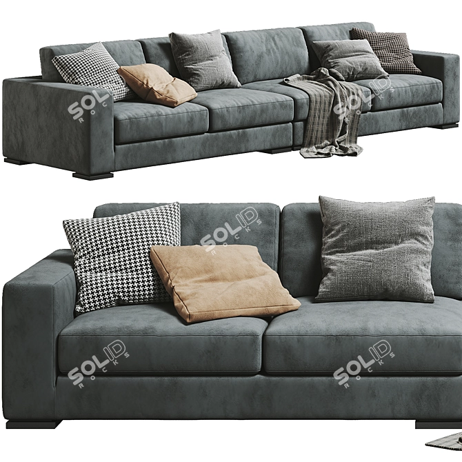 Modern Avana 2-Seat Sofa Set 3D model image 1