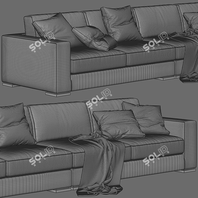 Modern Avana 2-Seat Sofa Set 3D model image 4