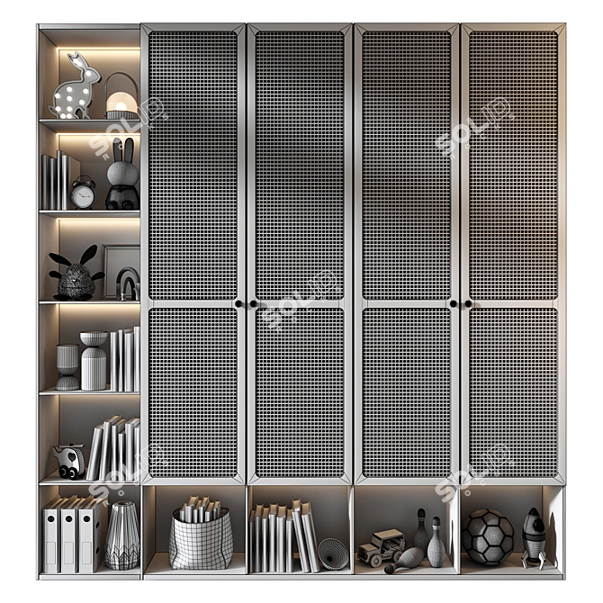 Custom Wardrobe Furniture Composition 3D model image 2