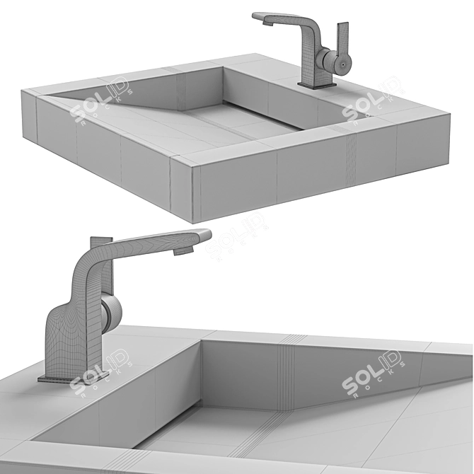 Marko Laundry Machine Sink 3D model image 3