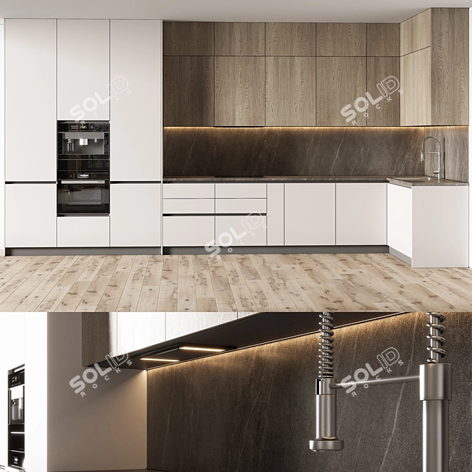 Contemporary Kitchen Design Modelling 3D model image 3