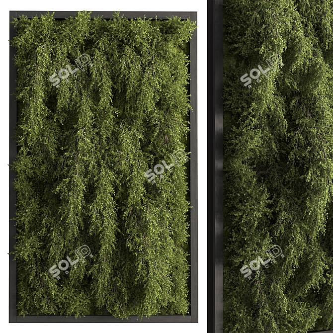 Space-Saving Green Wall Solution 3D model image 1