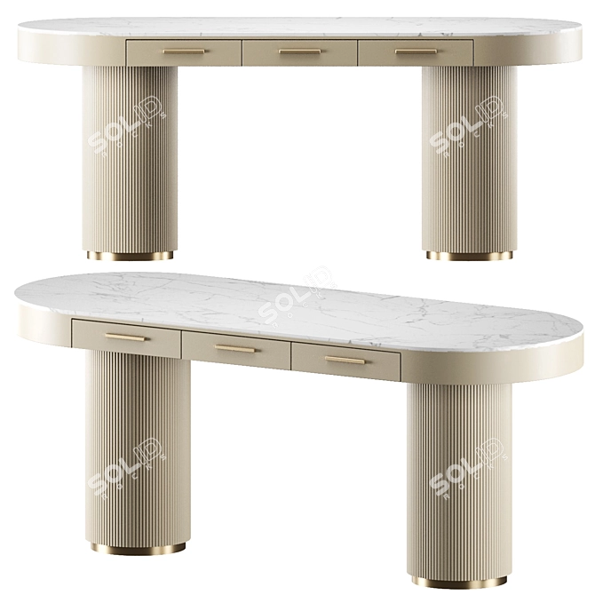 Marble Finish Office Desk 3D model image 1