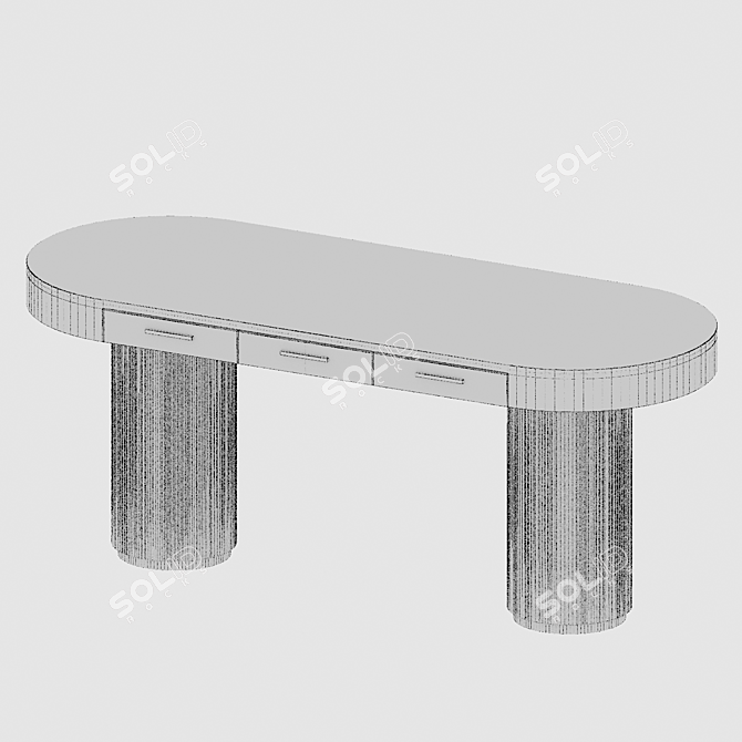 Marble Finish Office Desk 3D model image 3