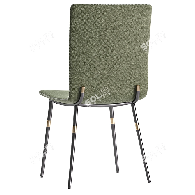 Sleek High-Back Leather Dining Chair 3D model image 5