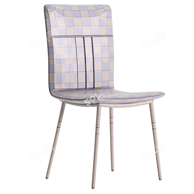 Sleek High-Back Leather Dining Chair 3D model image 6