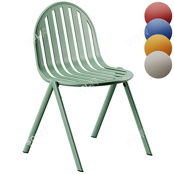 Babel D Melik Stackable Steel Chair 3D model image 1