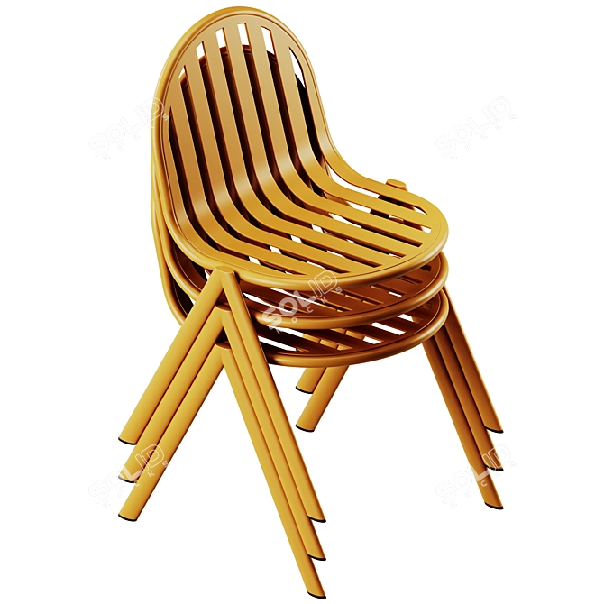 Babel D Melik Stackable Steel Chair 3D model image 4