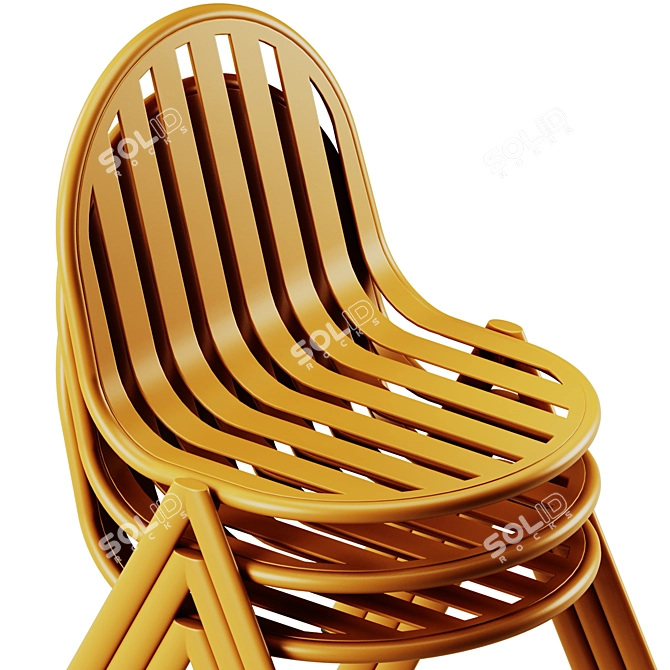 Babel D Melik Stackable Steel Chair 3D model image 6