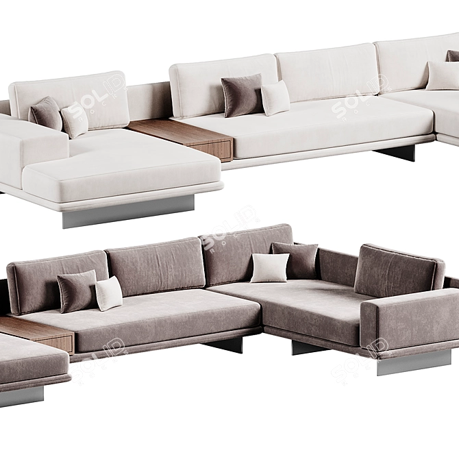 Dresden Modular Sectional Sofa Set 3D model image 4