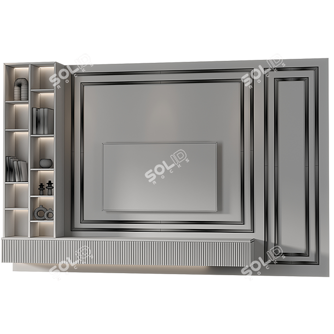 Modern TV Wall Set Design 3D model image 3