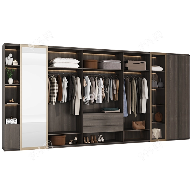 Modern Wardrobe with Customize Options 3D model image 2