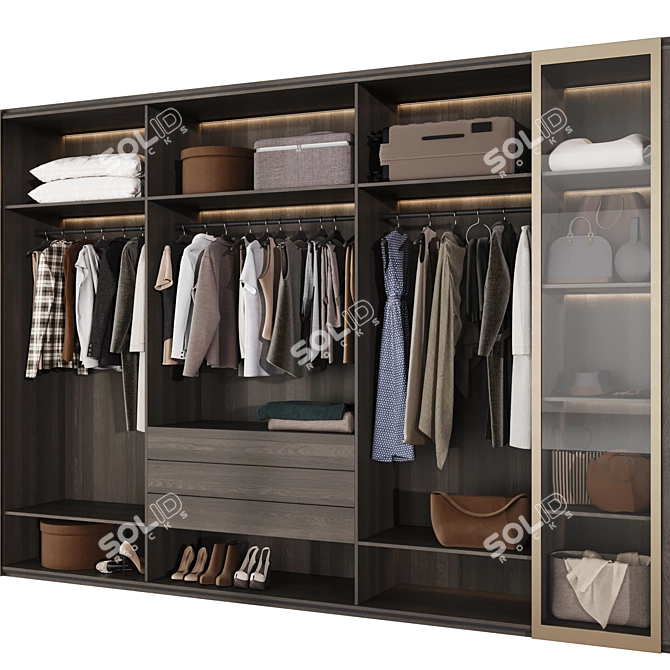 Modern Wardrobe with Customize Options 3D model image 3