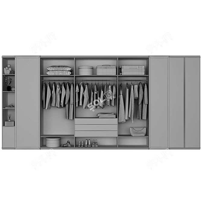 Modern Wardrobe with Customize Options 3D model image 4