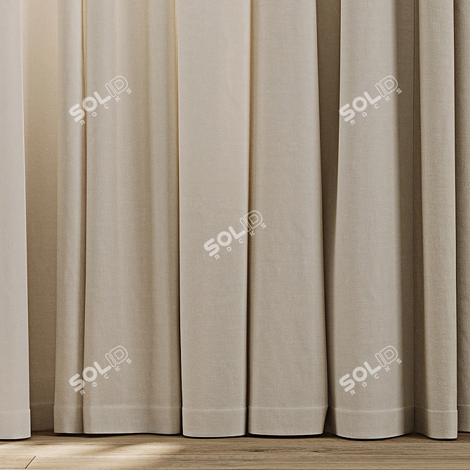  3D Curtain Model with Textures 3D model image 2