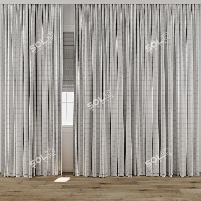  3D Curtain Model with Textures 3D model image 3