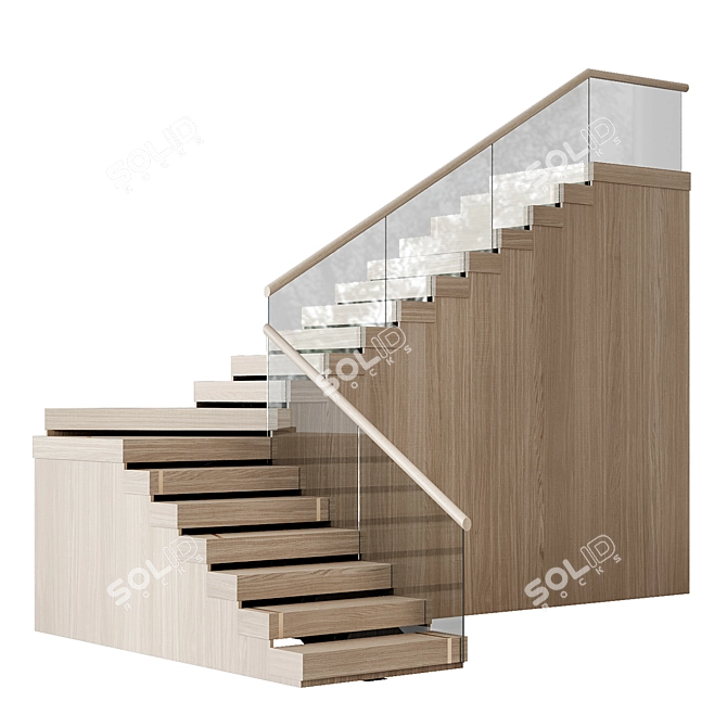 Modern Staircase 30.5 Inches 3D model image 3