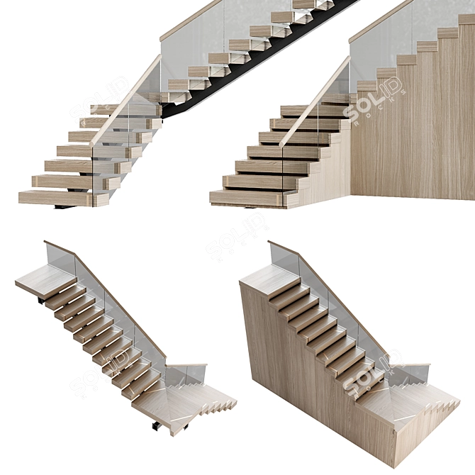 Modern Staircase 30.5 Inches 3D model image 4