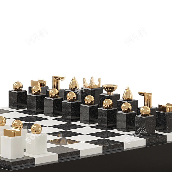 Luxury Chess Set Replica 3D model image 4