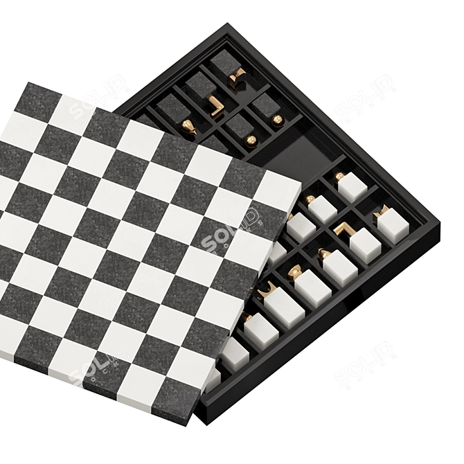 Luxury Chess Set Replica 3D model image 6