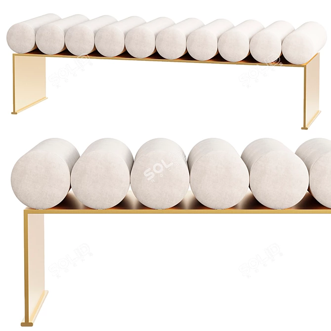 Modern Baker Furniture Runway Bench 3D model image 1