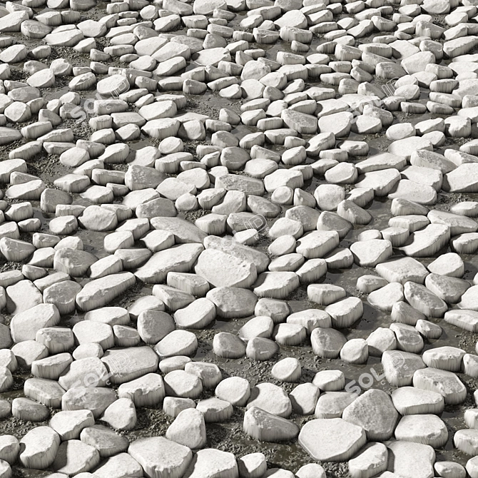 Seamless Pebble 02 Texture Pack 3D model image 4