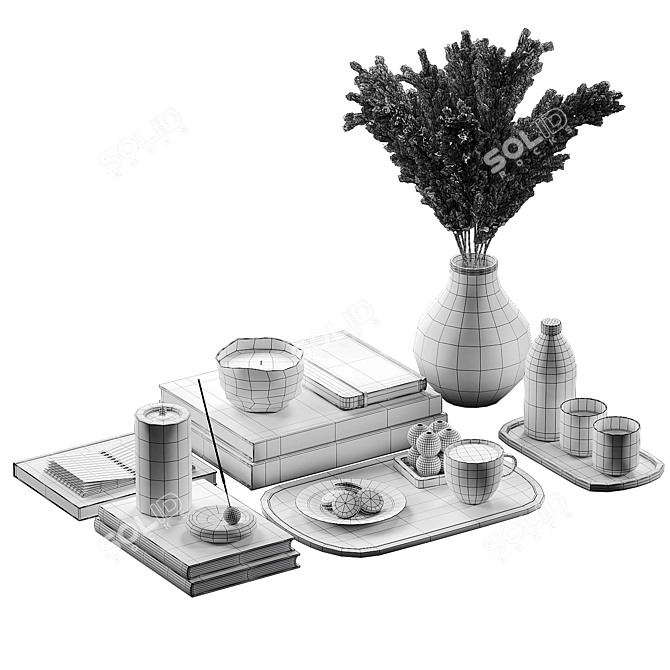 Elegant Decor Set 3D Obj 3D model image 5