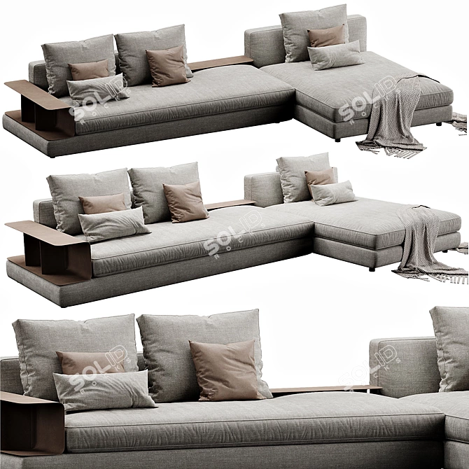 Elegant Bonaldo Liam Chaise Lounge 3D model image 1