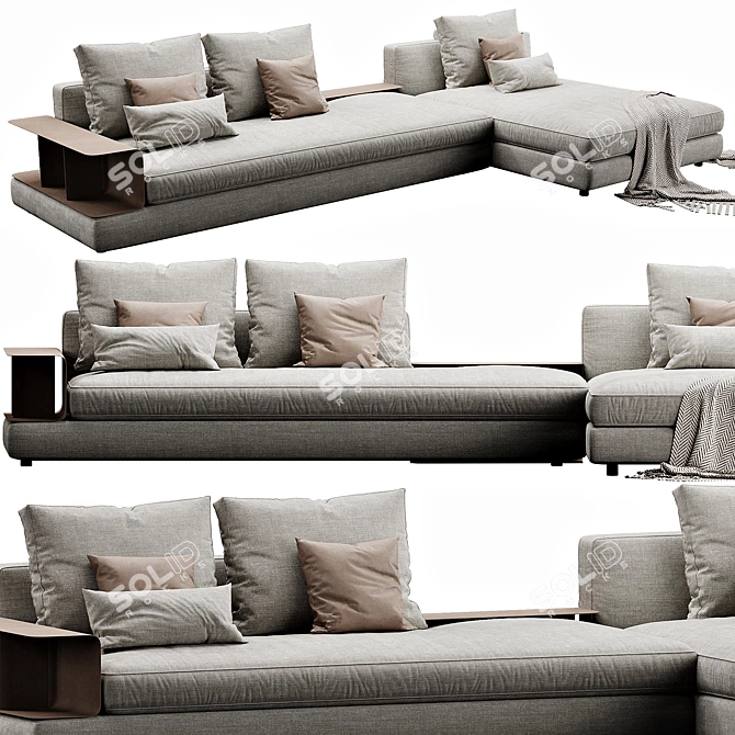 Elegant Bonaldo Liam Chaise Lounge 3D model image 5