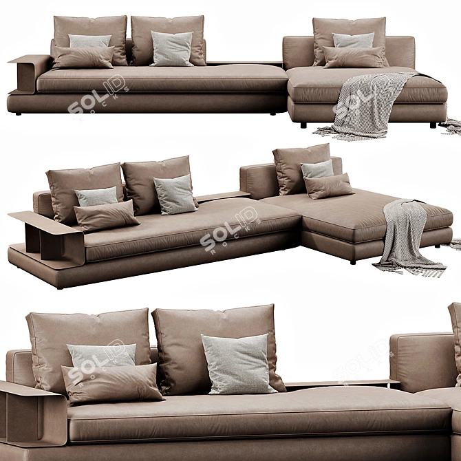 Elegant Bonaldo Liam Chaise Lounge 3D model image 6