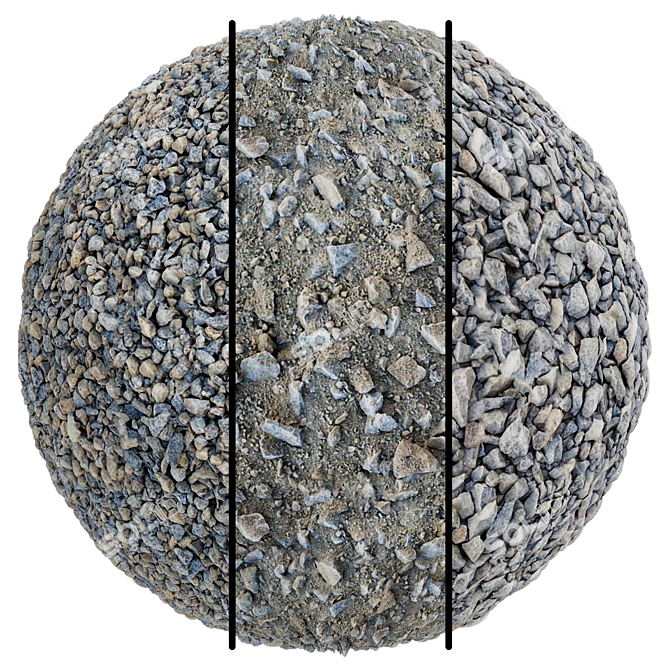 Tri-Textured Stone Covering Materials 3D model image 1