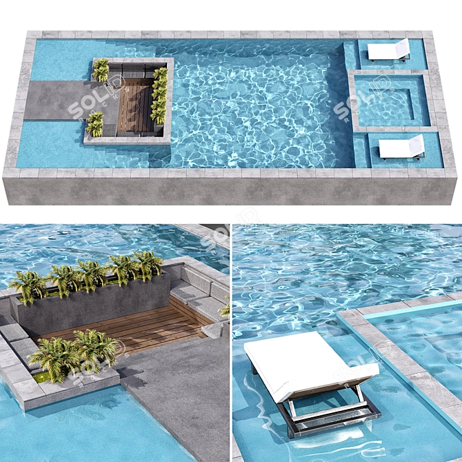 Swimming Pool Model - VRAY & CORONA 3D model image 1