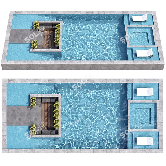 Swimming Pool Model - VRAY & CORONA 3D model image 2