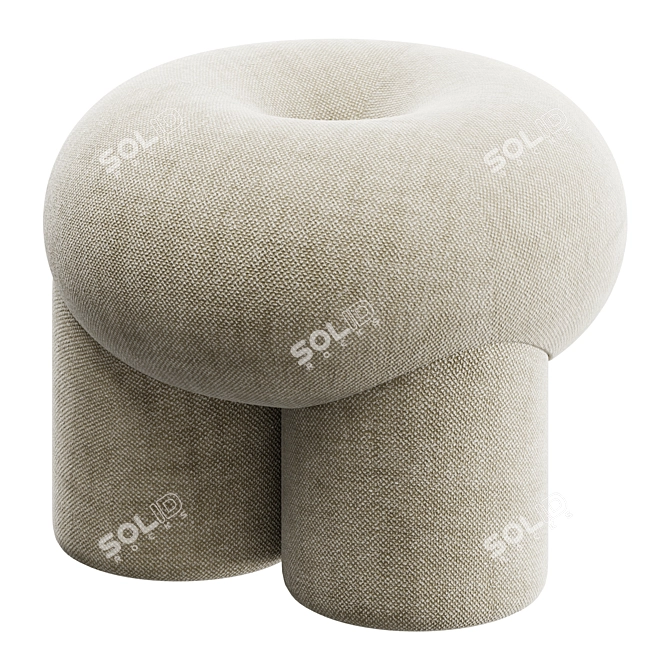 Elegant Seating Pouf Ottoman 3D model image 2