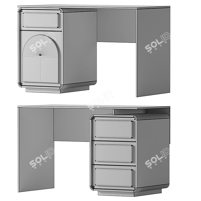 Modular Minimalist Writing Desk 3D model image 3