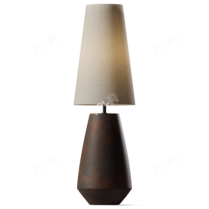 Handcrafted Ceramic Tapered Table Lamp 3D model image 1